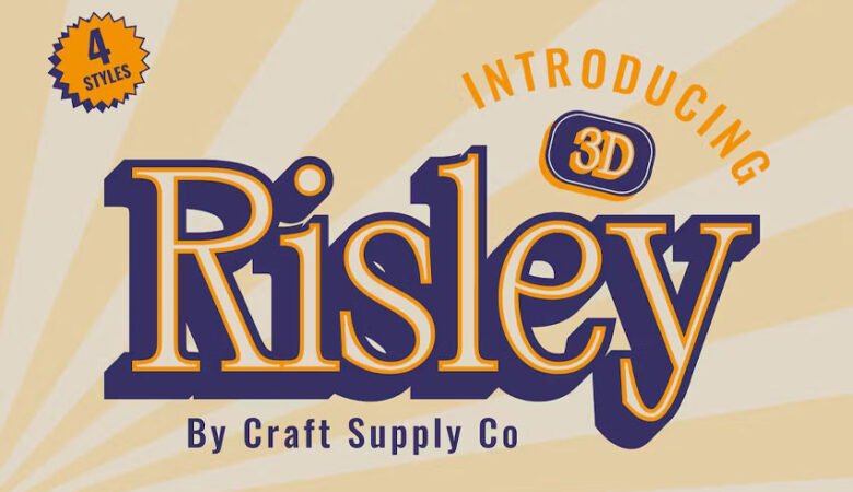 Risley 3D Font