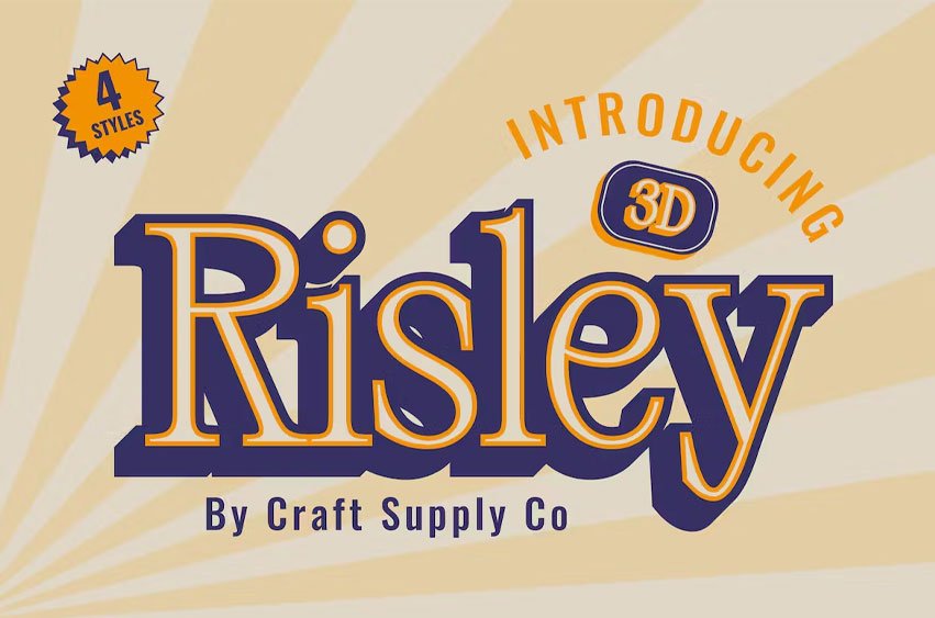Risley 3D Font