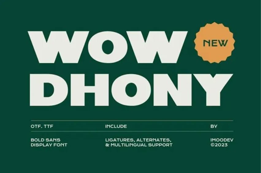 Wow Dhony Font