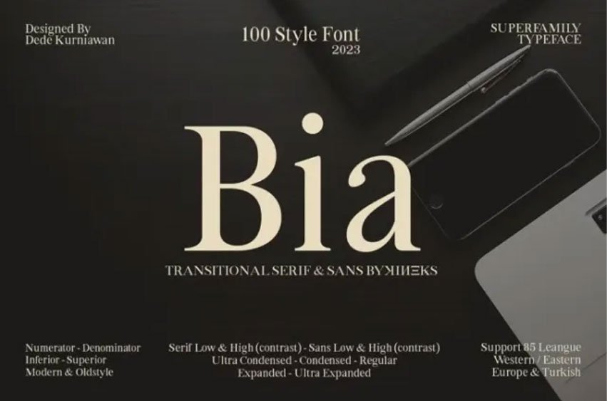 Bia Serif & Sans Font