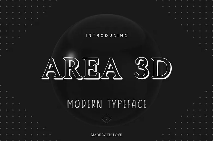 Area 3D Font