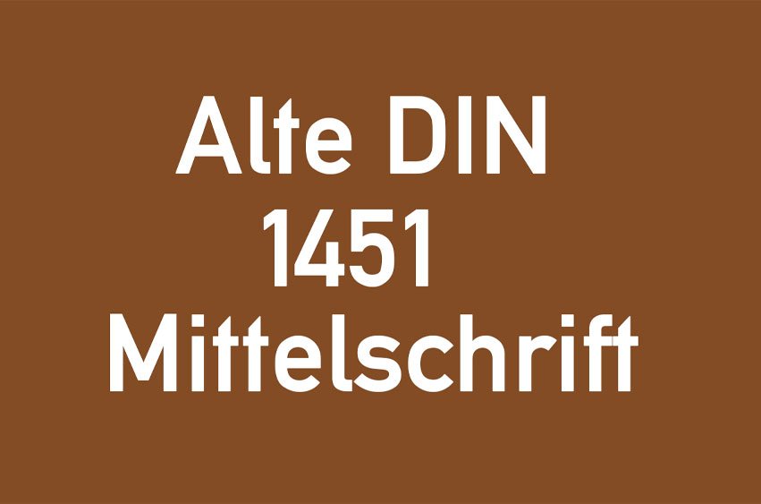 Alte DIN 1451 Mittelschrift Font