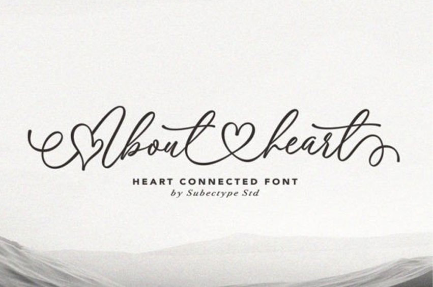 About Heart Font