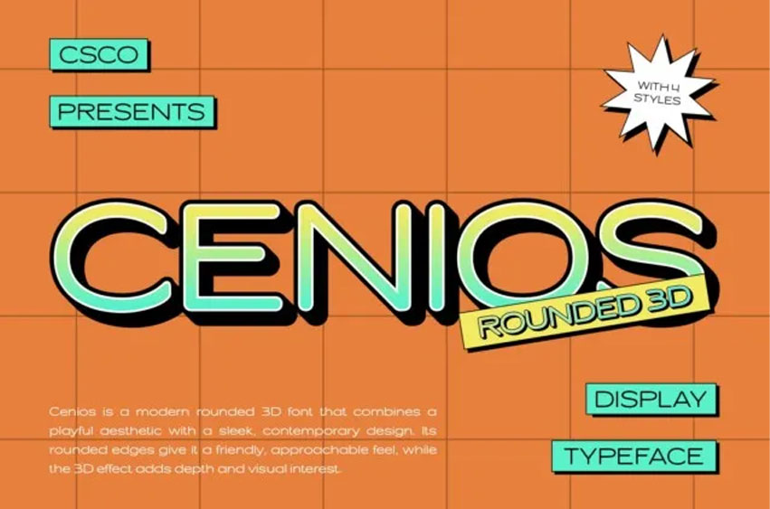 Cenios 3D Font