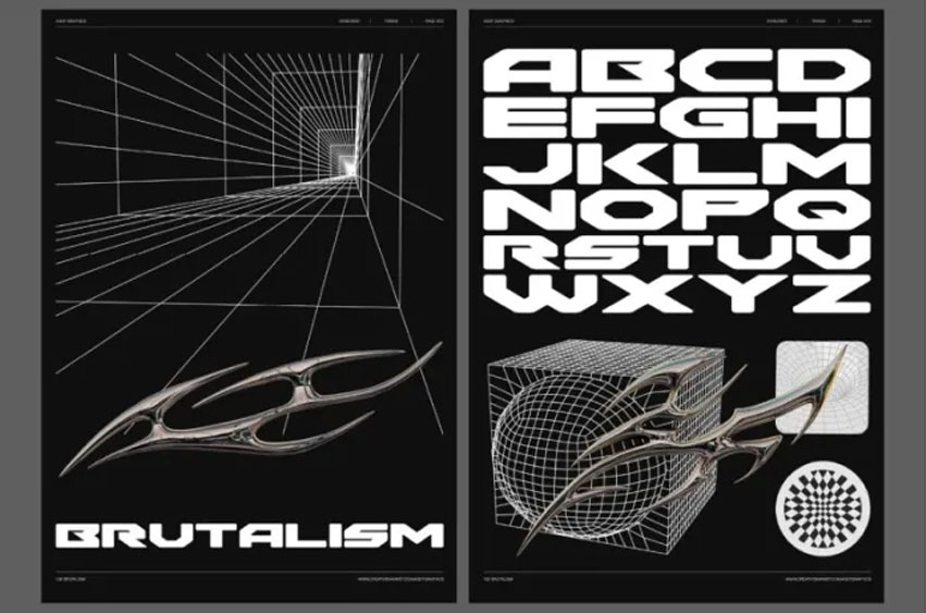 Y2K Brutalism Font