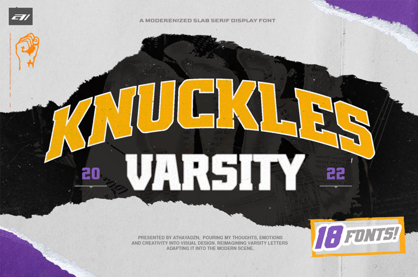 AZN Knuckles Varsity Font