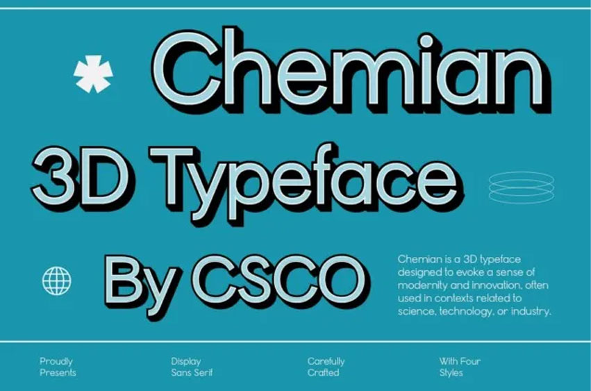 Chemian 3D Font