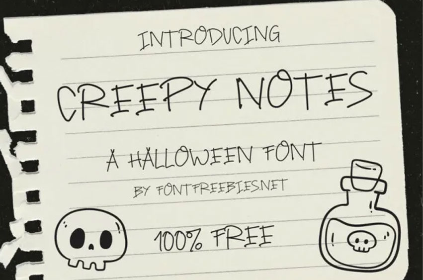 Creepy Notes Font