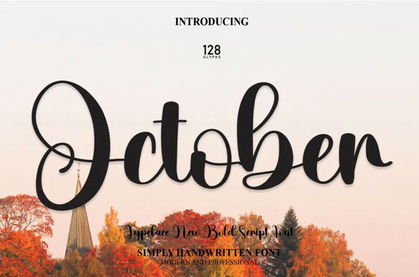 October Script Font