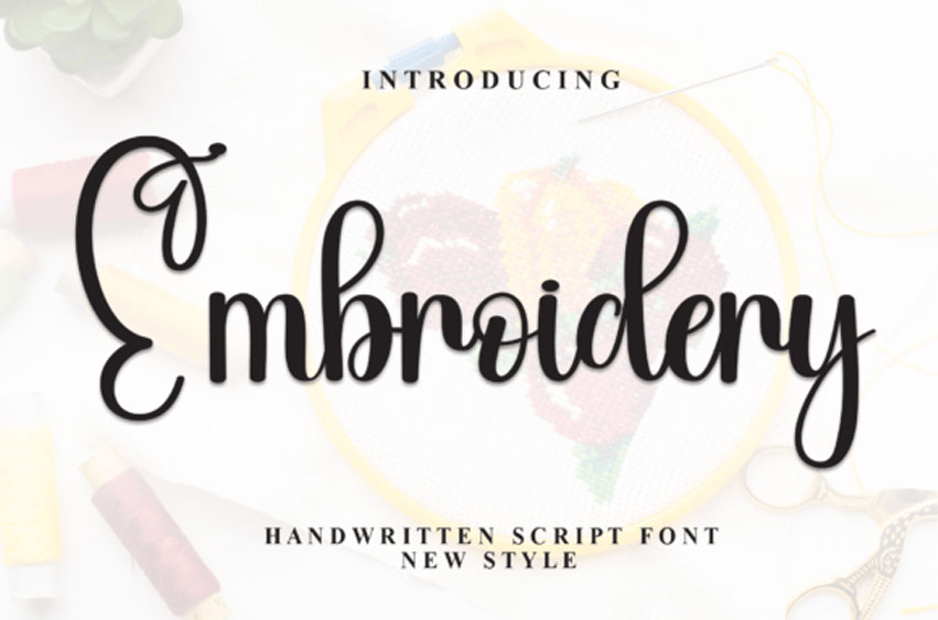 Embroidery Script Font