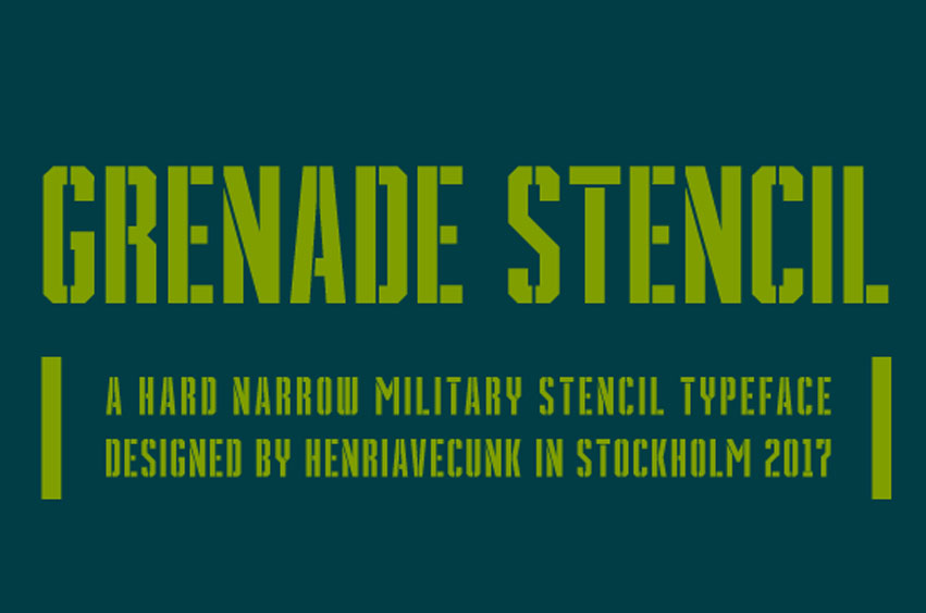 Grenade Stencil Font