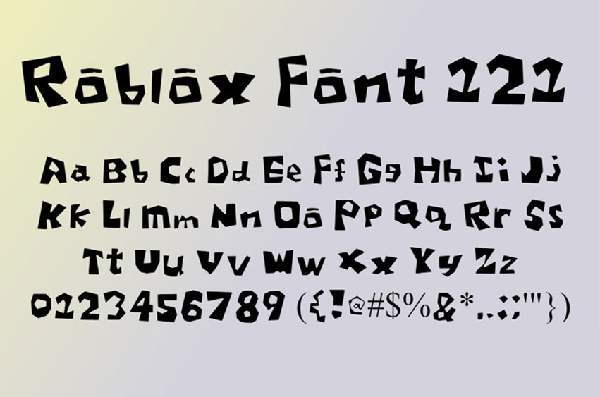 Roblox 121 Font