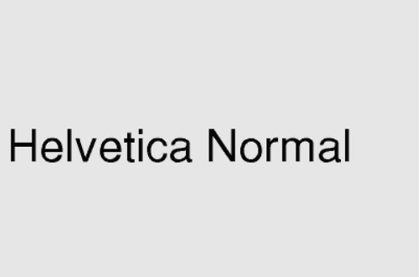 Helvetica Normal Font