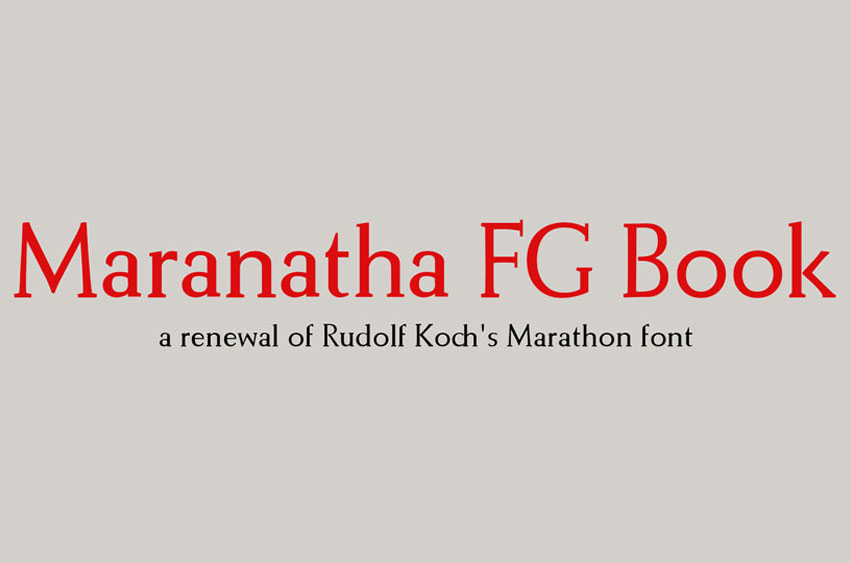 Maranatha FG Book Font