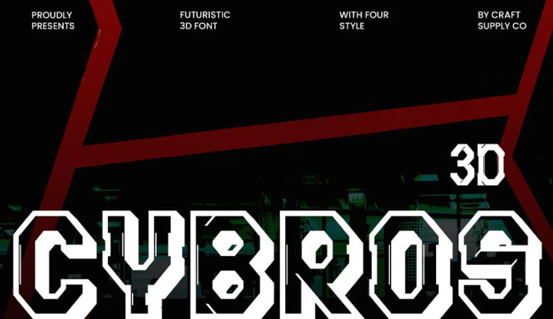 Cybros 3D Font