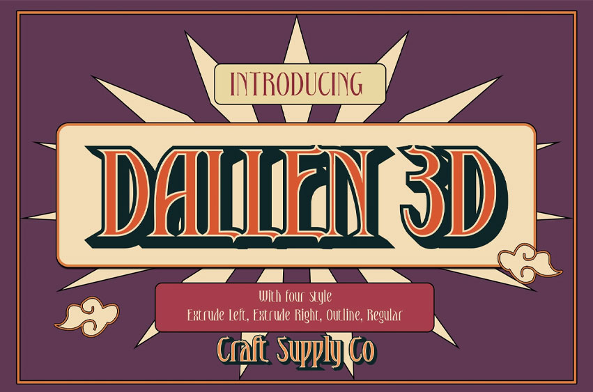 Dallen 3D Font