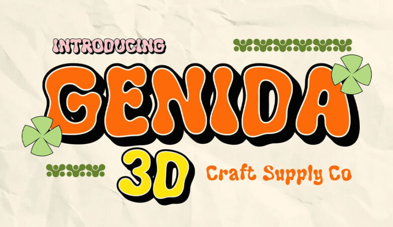 Genida 3D Font