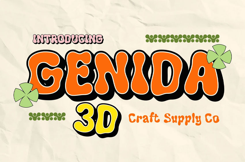 Genida 3D Font