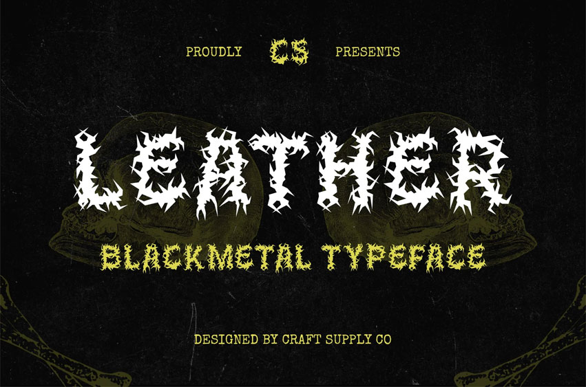 Leather Black Metal Font