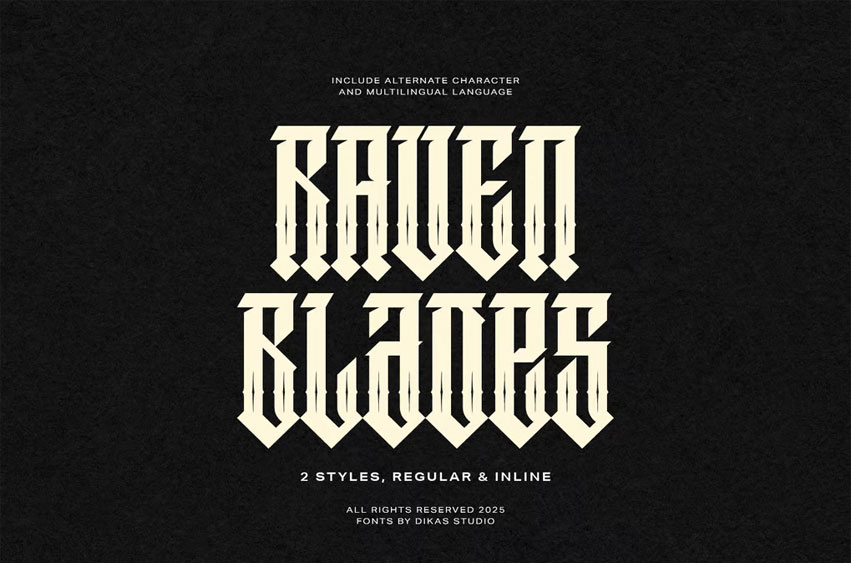 Raven Blades Font