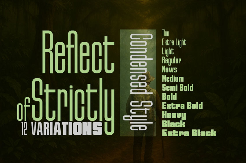 Reflect of Strictly Condensed Font