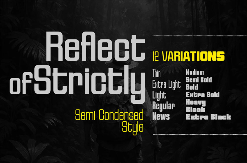 Reflect of Strictly Semi Condensed Font