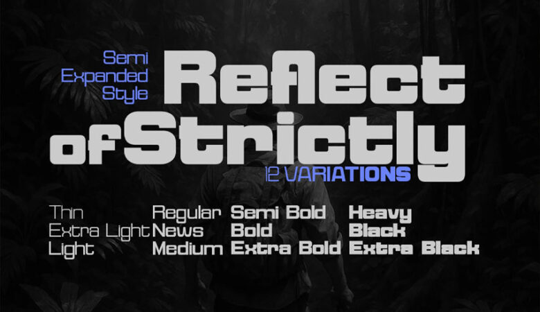 Reflect of Strictly Semi Expanded Font
