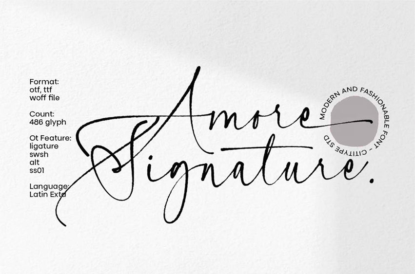 Amore Signature Font