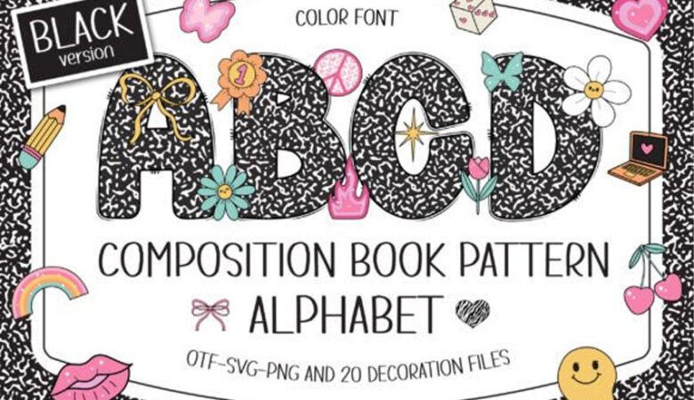 Composition Book Pattern Font
