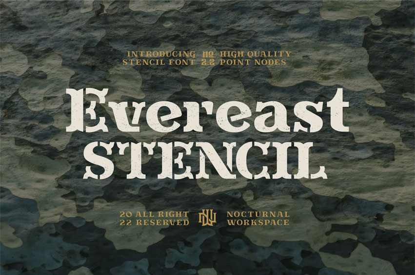 Evereast Stencil Font
