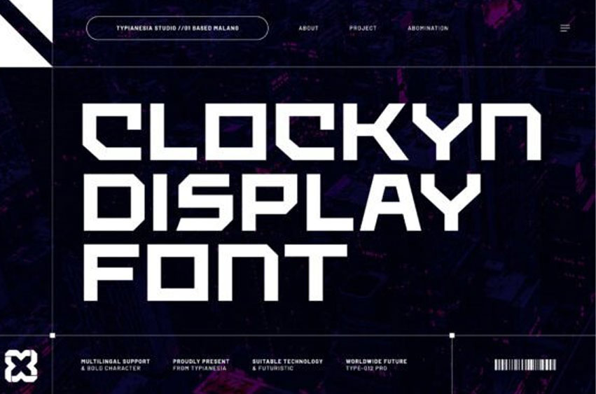 Clockyn Display Font