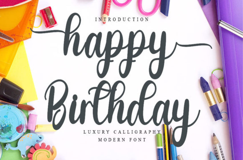 Happy Birthday Calligraphy Font