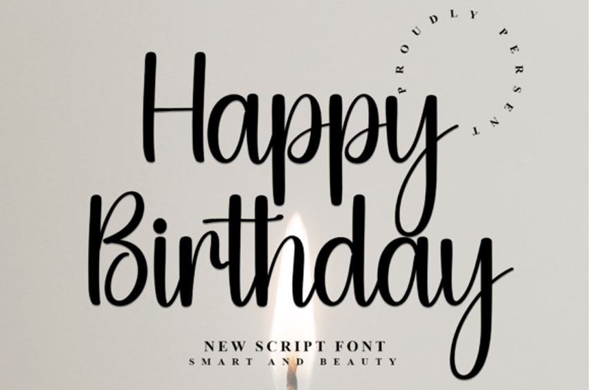 Happy Birthday Script Font