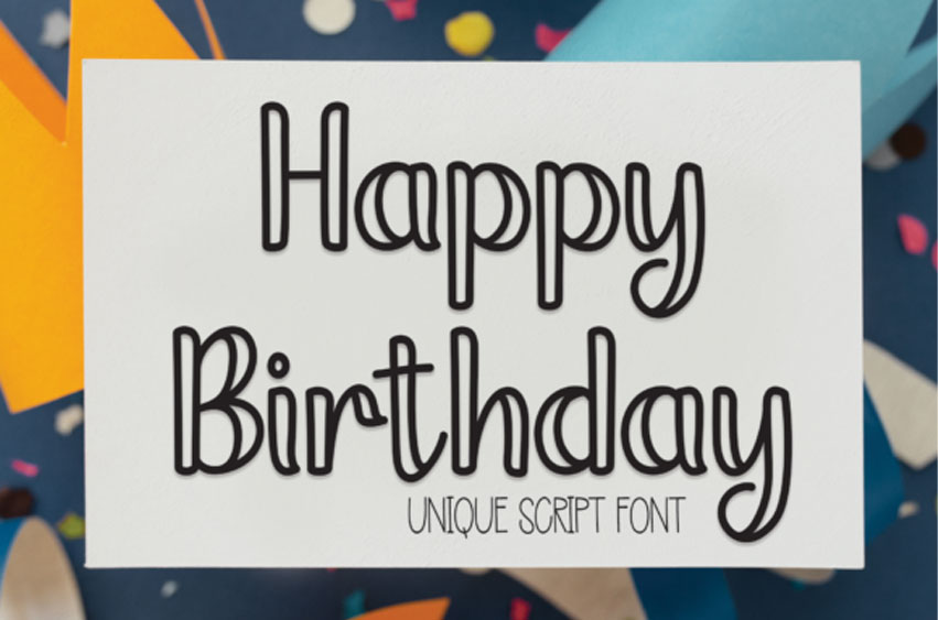 Happy Birthday Unique Font