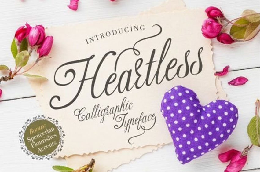 Heartless Calligraphy Font