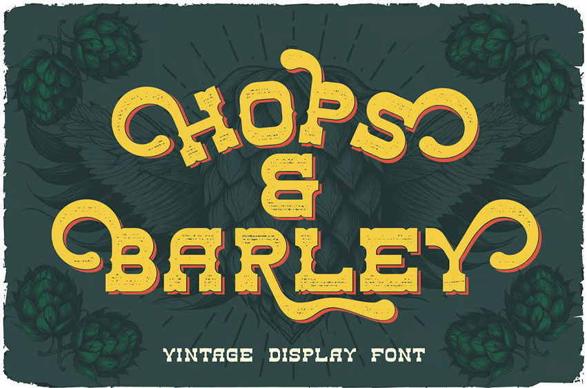 Hops And Barley Font