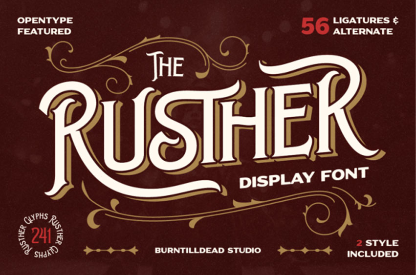 Rusther Regular Font