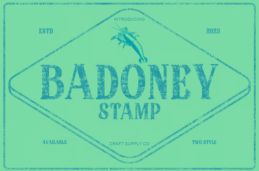 Badoney Stamp Font