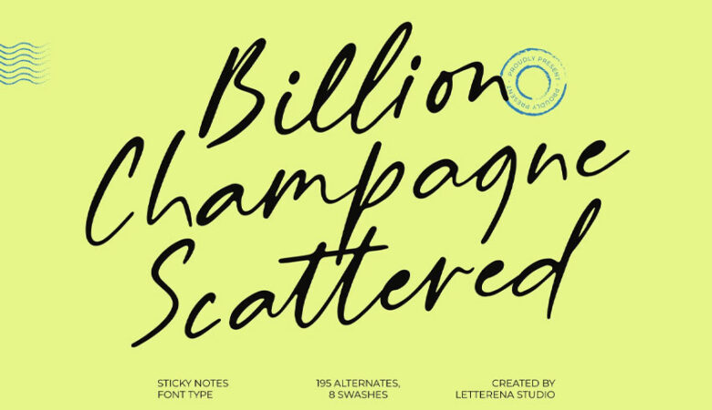 Billion Champagne Scattered Font