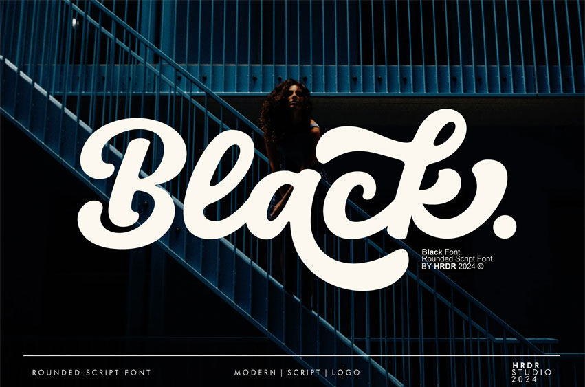 Black Rounded Font