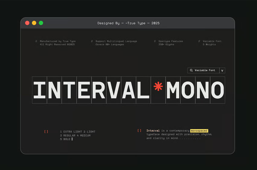 Interval Mono Font