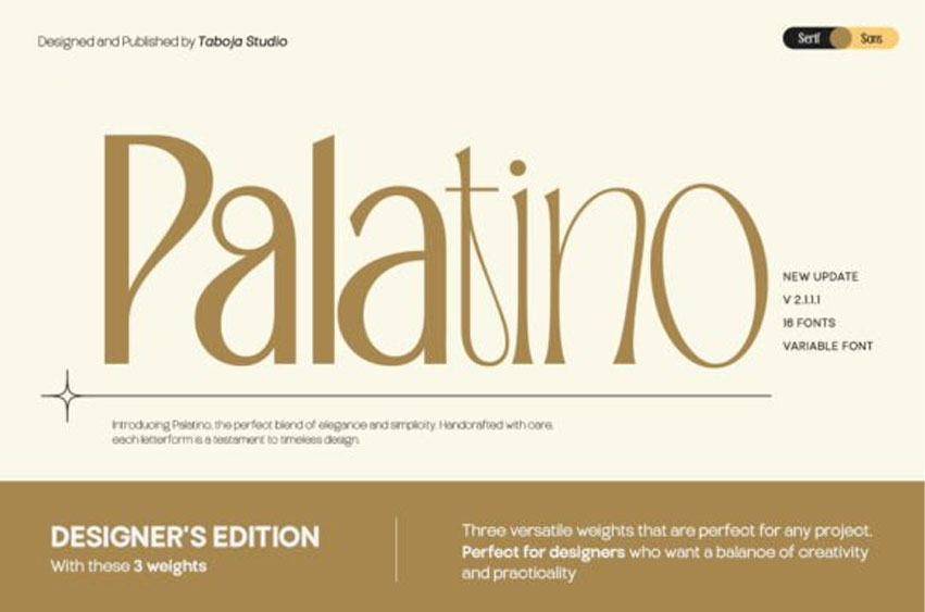 Palatino Serif Font