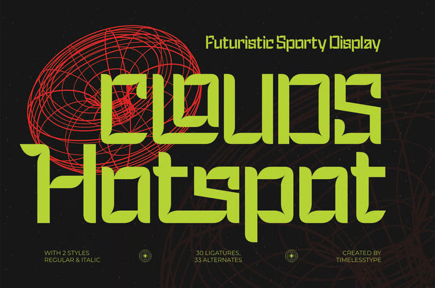 Clouds Hotspot Font