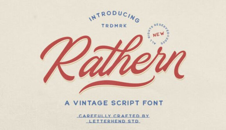 Rathern Vintage Script Font