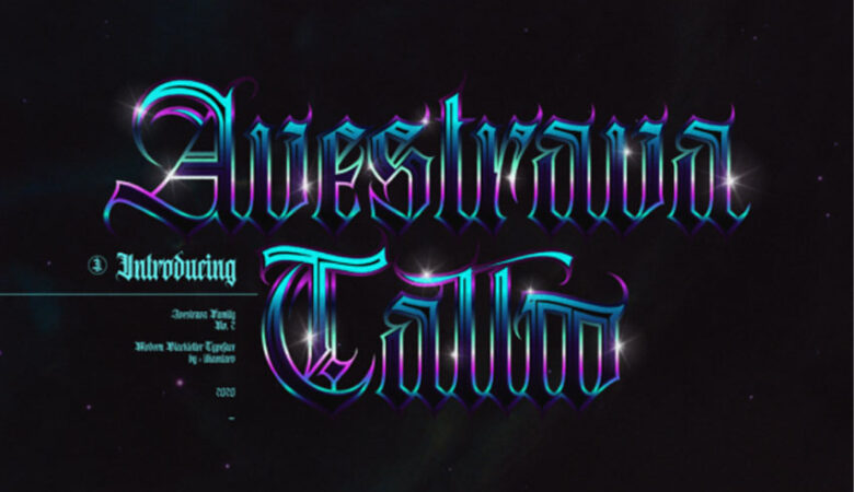 Avestrava Tattoo Font