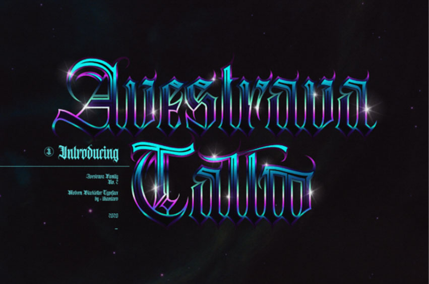 Avestrava Tattoo Font