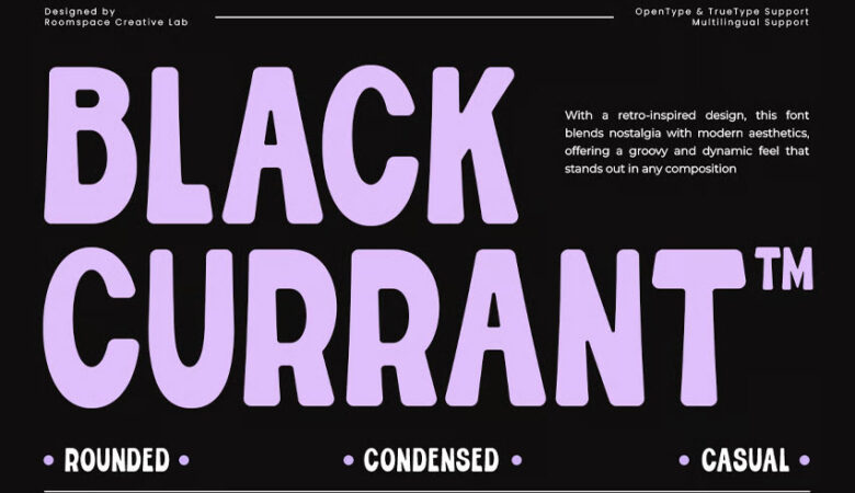Black Currant Round Font