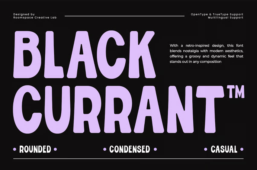 Black Currant Round Font