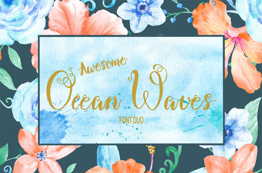 Ocean Waves Brush Font