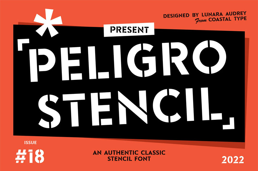 Peligro Stencil Font